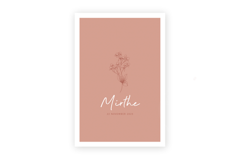 Geboortekaartje Mirthe - bloemen
