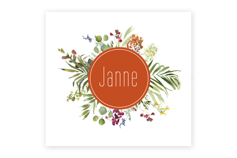 Geboortekaartje Janne - bloemen