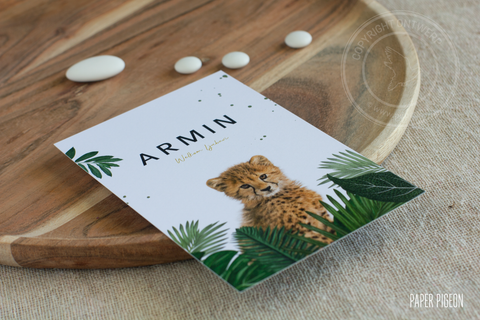 Geboortekaartje Armin - cheetah