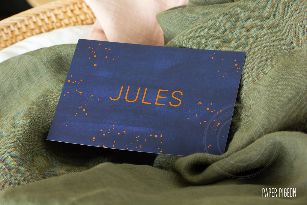 Geboortekaartje Jules - koperfolie