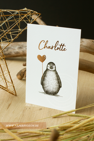 Geboortekaartje Charlotte - pinguïn
