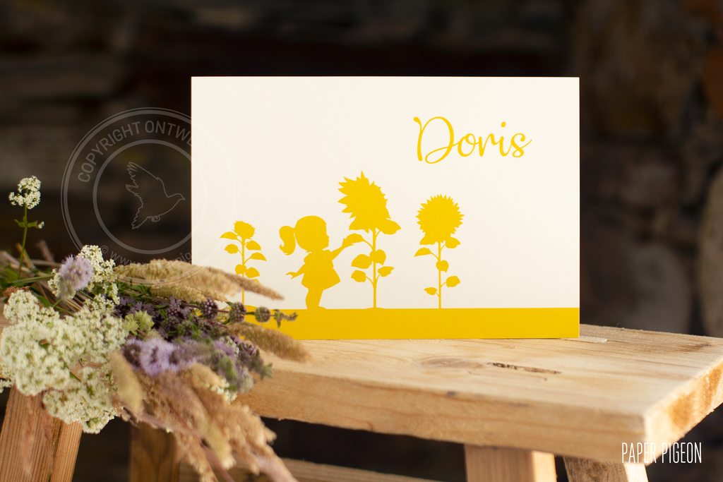 Geboortekaartje Doris - zonnebloem
