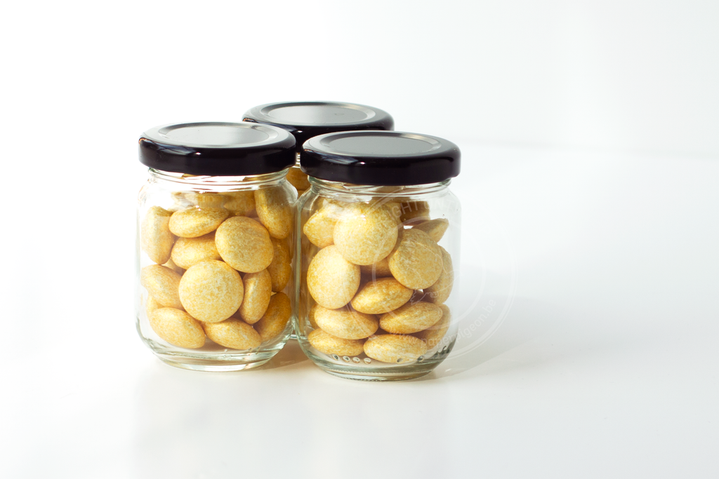 gouveo Set van 24 inmaakpotten, 150 ml, vierkant, met gouveo Set van 24 inmaakpotten, 150 ml, vierkant, met