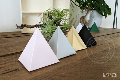 Driehoeksdoosjes (piramide) - verschillende kleuren