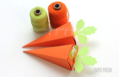 Puntzakdoosje oranje + wortelloof  - Paper Pigeon