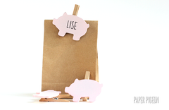 Wasknijpertjes varkentje - per 6  - Paper Pigeon
